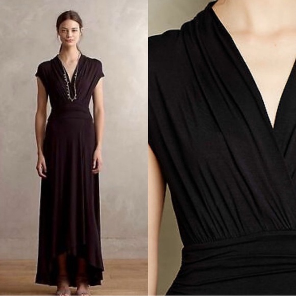 Maeve Anthropologie Black Jersey Sleeveless Maxi Dress Size XL - Picture 1 of 4